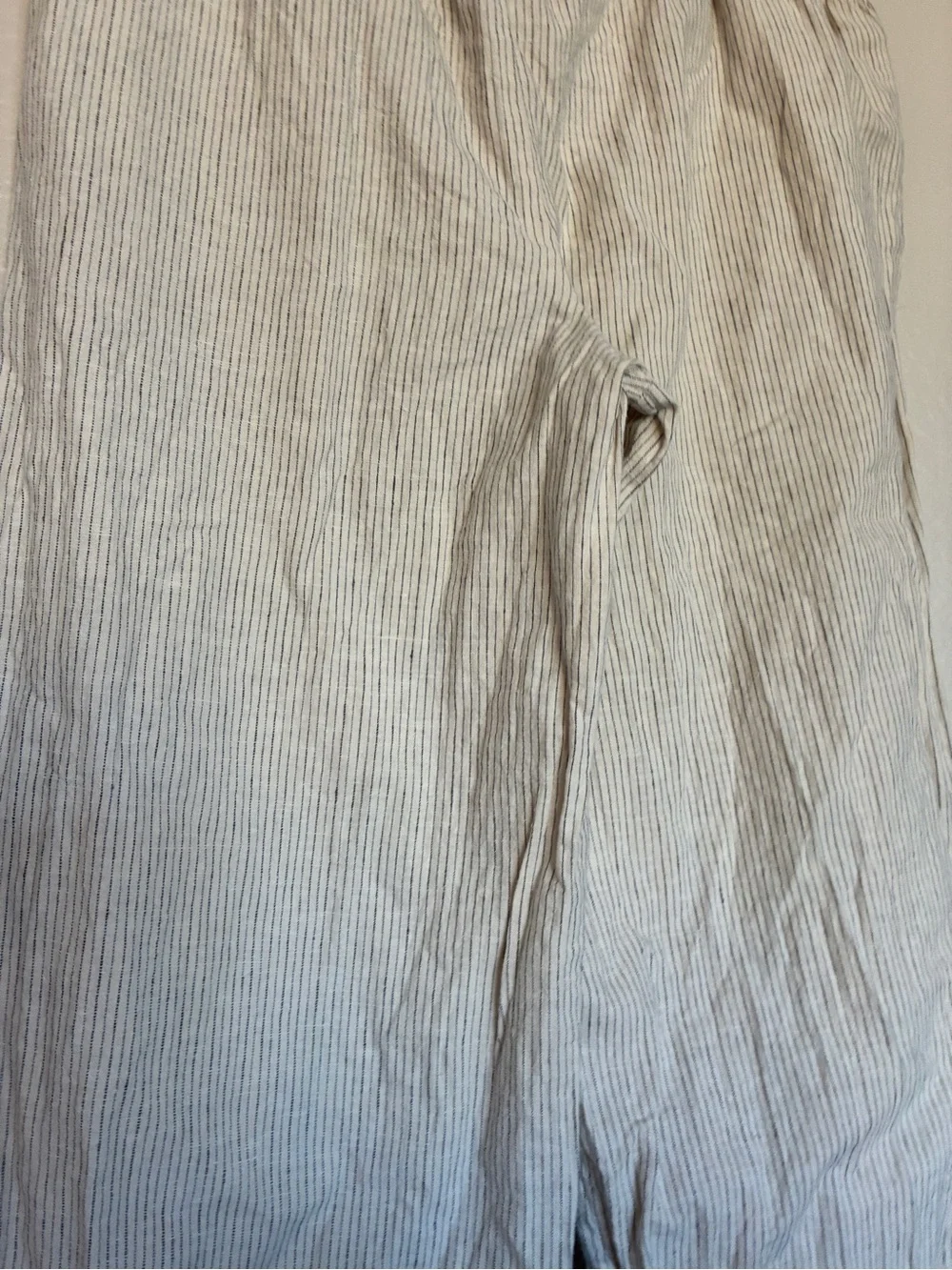 Merona Men's XS Linen/Cotton Lightweight Cream & Black Striped Relaxed Pants
